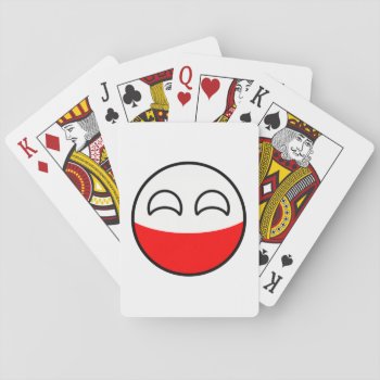 Funny Trending Geeky Poland Countryball Playing Cards by Countryballs_Store at Zazzle