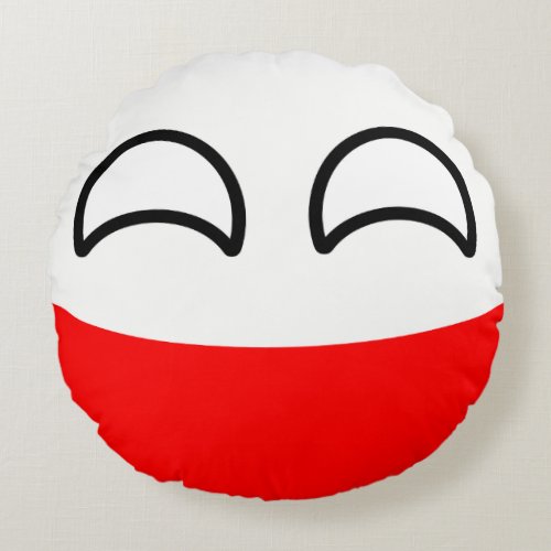 Funny Trending Geeky Poland Countryball Round Pillow