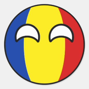 Funny Trending Geeky Romania Countryball Classic Round Sticker