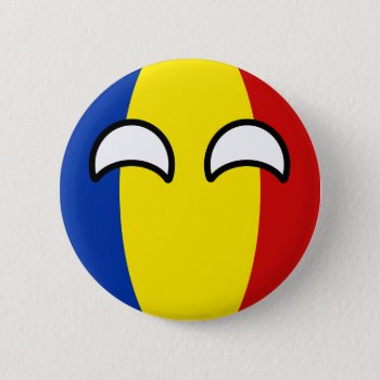 Funny Trending Geeky Romania Countryball Pinback Button by Countryballs_Store at Zazzle
