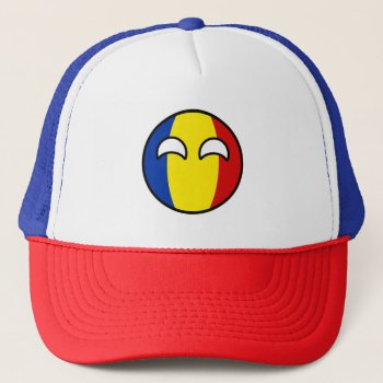 Funny Trending Geeky Romania Countryball Trucker Hat by Countryballs_Store at Zazzle