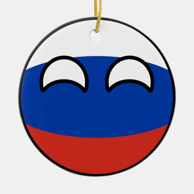 Funny Trending Geeky Russia Countryball Ceramic Ornament (Front)