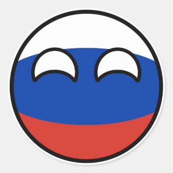 Funny Trending Geeky Russia Countryball Classic Round Sticker by Countryballs_Store at Zazzle