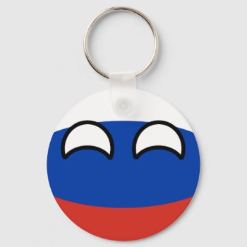 Funny Trending Geeky Russia Countryball Keychain by Countryballs_Store at Zazzle
