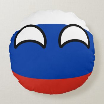 Funny Trending Geeky Russia Countryball Round Pillow by Countryballs_Store at Zazzle