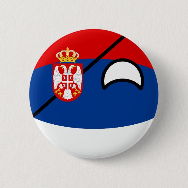 Funny Trending Geeky Serbia Countryball Pinback Button (Front)