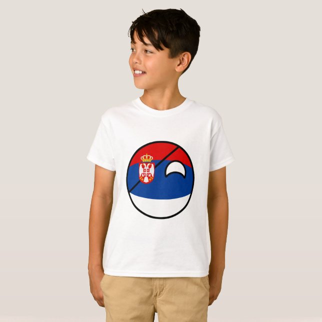Funny Trending Geeky Serbia Countryball T-Shirt (Front Full)