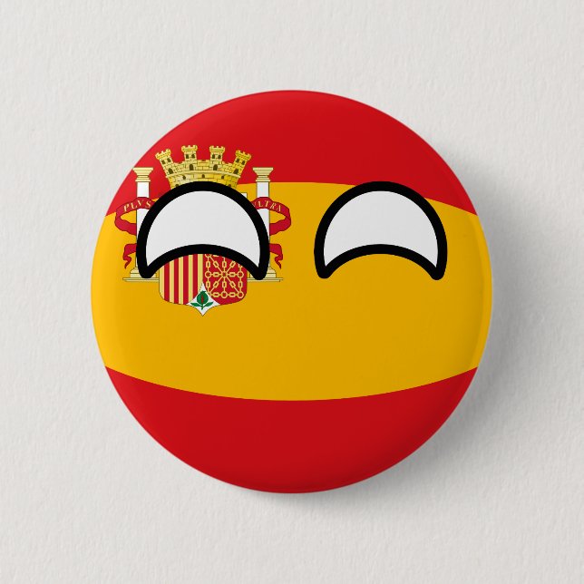 Funny Trending Geeky Spain Countryball Button (Front)
