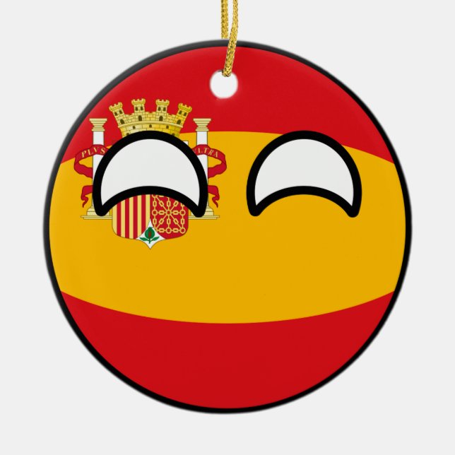 Funny Trending Geeky Spain Countryball Ceramic Ornament (Front)