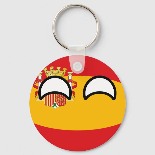 Funny Trending Geeky Spain Countryball Keychain (Front)