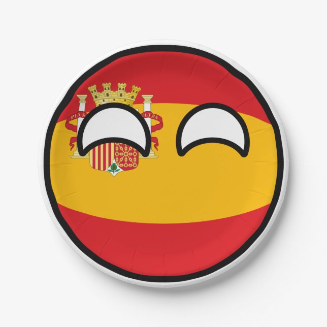 Funny Trending Geeky Spain Countryball Paper Plates (Front)