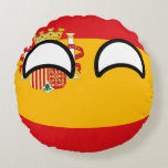 Funny Trending Geeky Spain Countryball Round Pillow at Zazzle