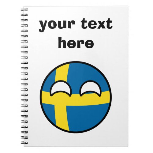 Funny Trending Geeky Sweden Countryball Notebook