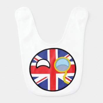 Funny Trending Geeky United Kingdom Countryball Baby Bib by Countryballs_Store at Zazzle