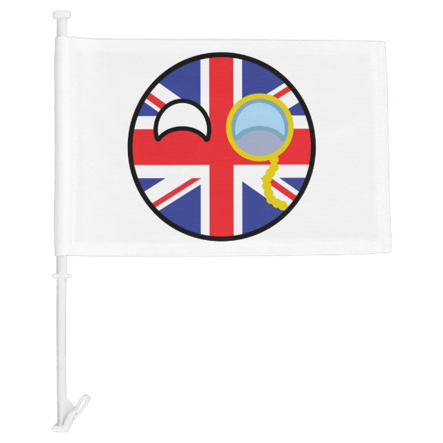 Funny Trending Geeky United Kingdom Countryball Car Flag (Front)