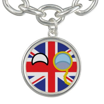 Funny Trending Geeky United Kingdom Countryball Charm Bracelet by Countryballs_Store at Zazzle