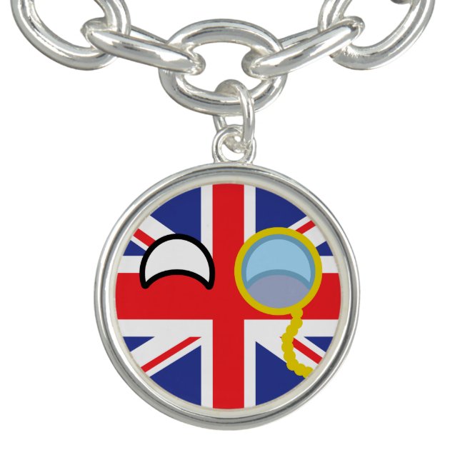 Funny Trending Geeky United Kingdom Countryball Charm Bracelet (Design)