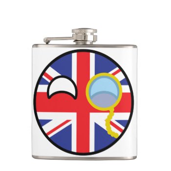 Funny Trending Geeky United Kingdom Countryball Flask by Countryballs_Store at Zazzle