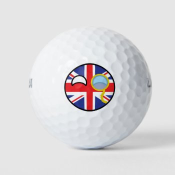Funny Trending Geeky United Kingdom Countryball Golf Balls by Countryballs_Store at Zazzle
