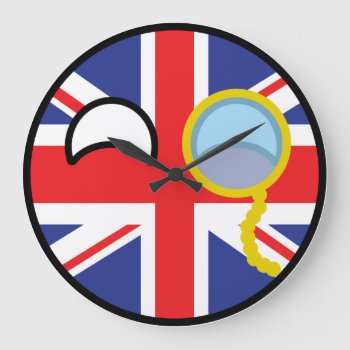 Funny Trending Geeky United Kingdom Countryball Large Clock by Countryballs_Store at Zazzle