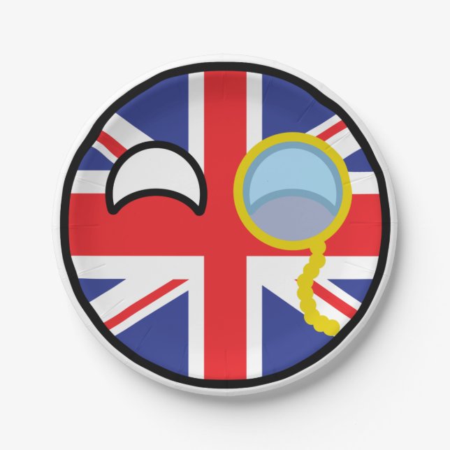 Funny Trending Geeky United Kingdom Countryball Paper Plates (Front)