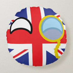 Funny Trending Geeky United Kingdom Countryball Round Pillow