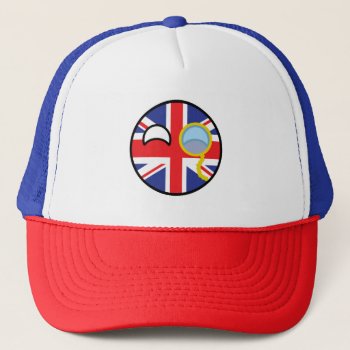 Funny Trending Geeky United Kingdom Countryball Trucker Hat by Countryballs_Store at Zazzle