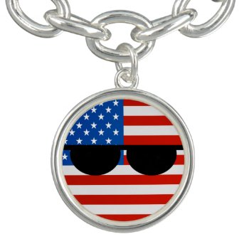 Funny Trending Geeky Usa Countryball Bracelet by Countryballs_Store at Zazzle