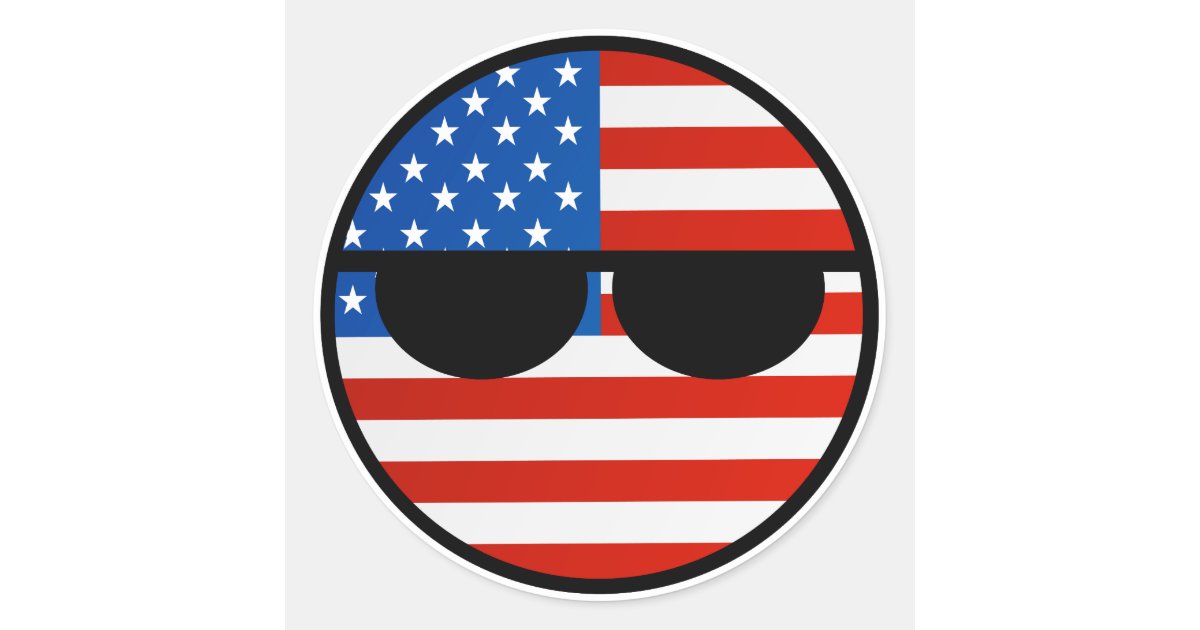 Funny Trending Geeky USA Countryball Classic Round Sticker | Zazzle