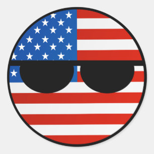 Funny Trending Geeky USA Countryball Classic Round Sticker