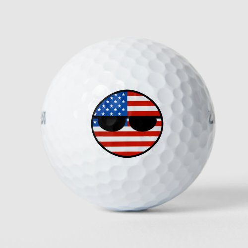 Funny Trending Geeky USA Countryball Golf Balls