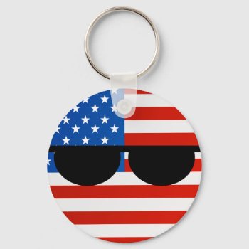 Funny Trending Geeky Usa Countryball Keychain by Countryballs_Store at Zazzle