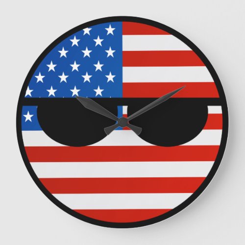 Funny Trending Geeky USA Countryball Large Clock
