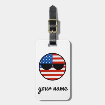Funny Trending Geeky Usa Countryball Luggage Tag by Countryballs_Store at Zazzle