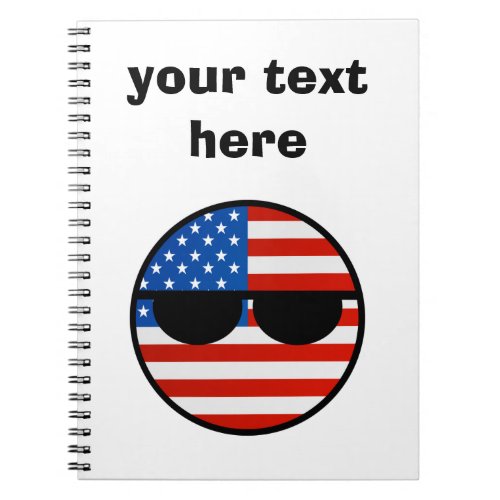 Funny Trending Geeky USA Countryball Notebook