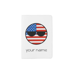 Funny Trending Geeky USA Countryball Passport Holder