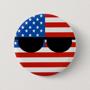 Funny Trending Geeky USA Countryball Pinback Button