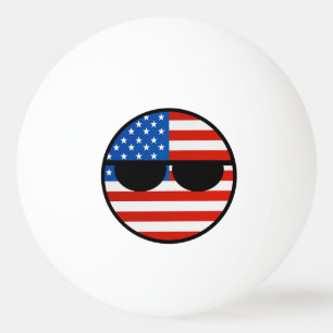 Funny Trending Geeky USA Countryball Ping-Pong Ball