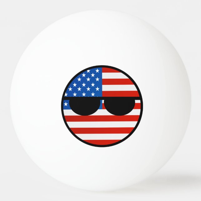 Funny Trending Geeky USA Countryball Ping-Pong Ball (Front)