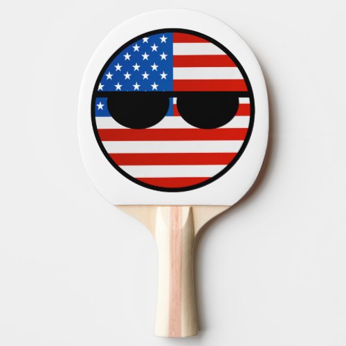Funny Trending Geeky USA Countryball Ping_Pong Paddle