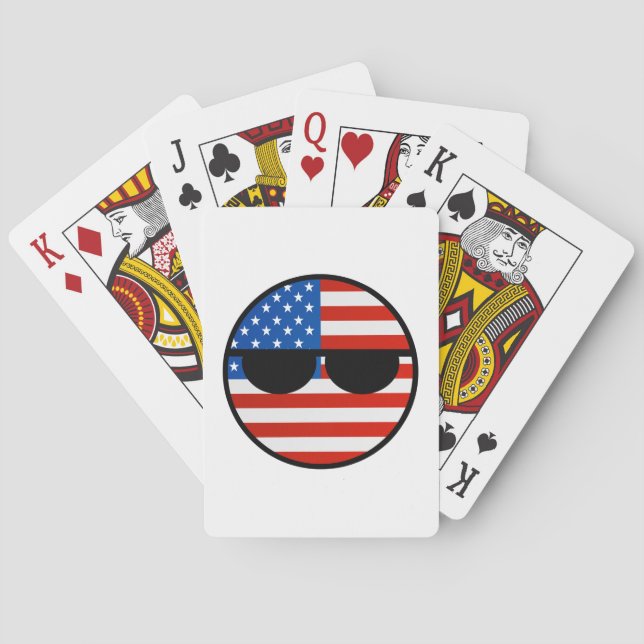 Funny Trending Geeky USA Countryball Poker Cards (Back)