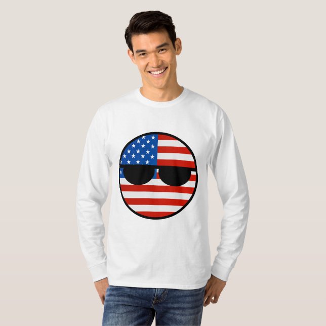 Funny Trending Geeky USA Countryball T-Shirt (Front Full)