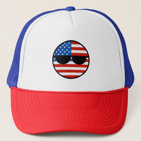 Funny Trending Geeky USA Countryball Trucker Hat | Zazzle.com