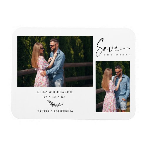 Funny Trendy Branches Wedding Save Date Two Photos Magnet