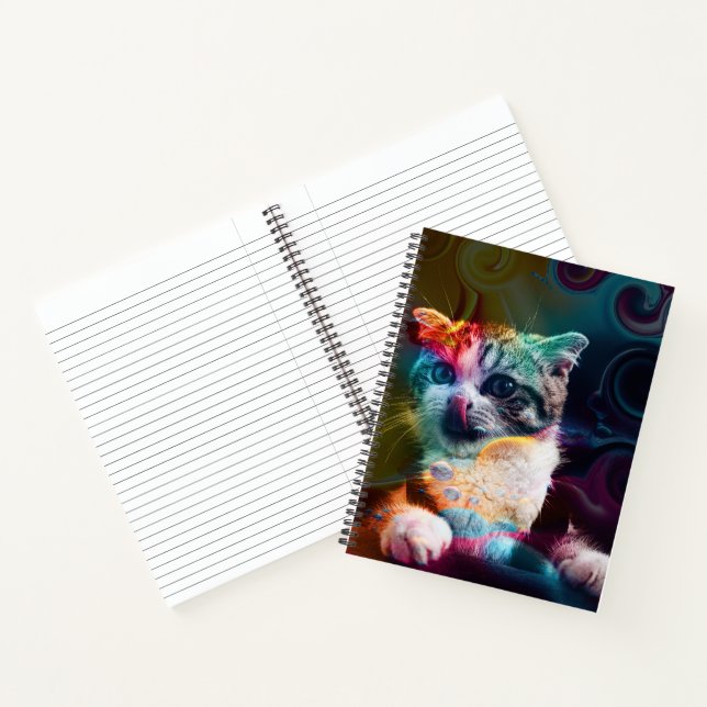 FUNNY TRENDY COLORFUL CAT ART NOTEBOOK (Inside)