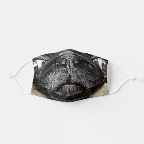 Funny trendy cute dog pug face photo adult cloth face mask