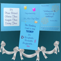 Funny Trendy Eco Birthday  Tri-Fold Holiday Card