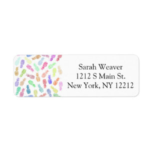 Funny Trendy Hipster Watercolor Pineapples Label