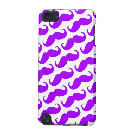 Funny Trendy Purple Neon Mustache Pattern Ipod Touch 5g Cover