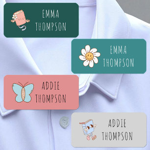 Funny Trendy Retro Groovy Personalized Clothing Kids' Labels